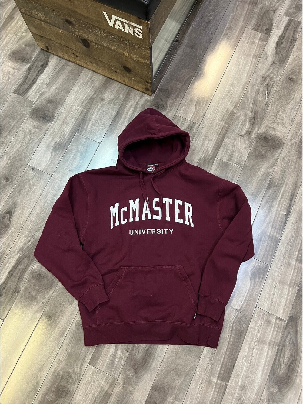 McMaster University Embroidered Hoodie – Maroon (Large)